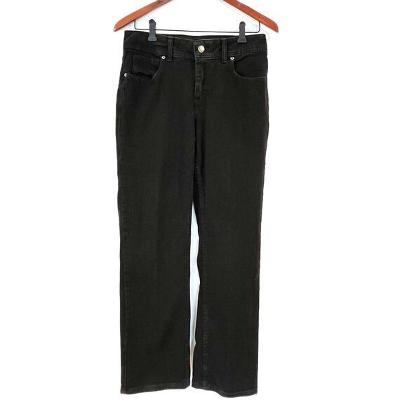 Riders by Lee Black Jeans Size 8P Straight Leg High Rise Petite - Picture 2 of 8